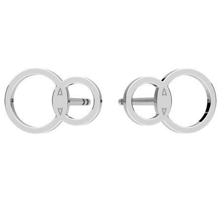 CERCEI ARGINT - Cercei rotunzi dubli din argint 925 placat cu aur 24K