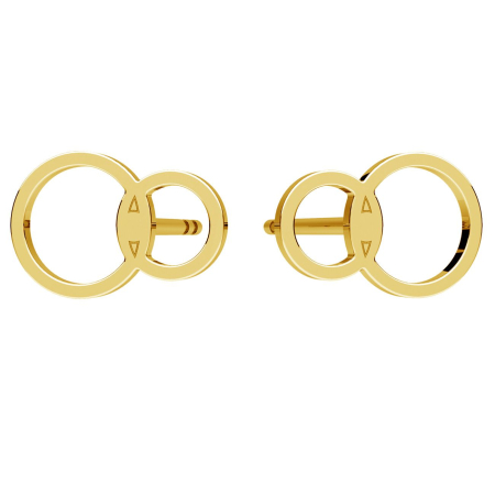 CERCEI ARGINT - Cercei rotunzi dubli din argint 925 placat cu aur 24K