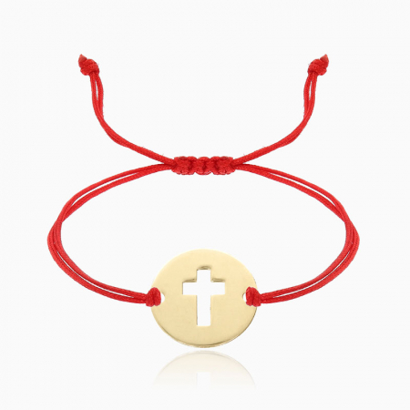 CRUCIS, bratara AUR 14k, snur si banut decupat [4]