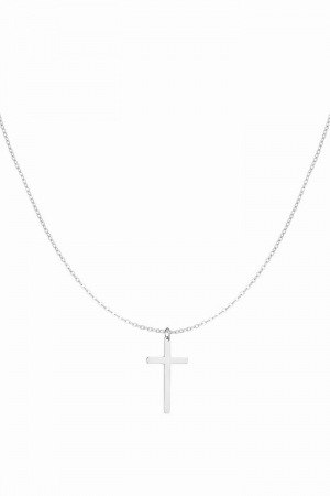 Lantisor argint 925 cu cruce – la baza gatului, placat cu aur 14k [1]