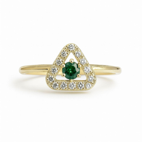 Inele Aur - EMERALD CHARM- Inel Aur 585