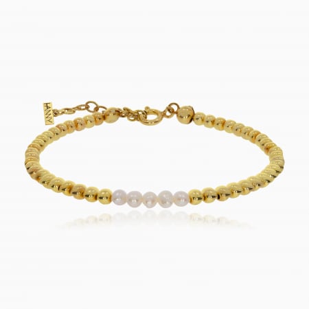 BRATARI ARGINT - ERIS, bratara cu perle cultura, Argint 925 placat aur galben 24k