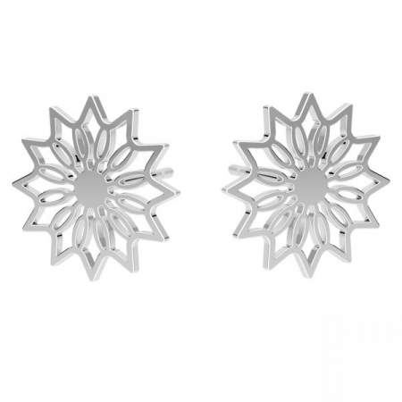 Cercei argint cu surub - Cercei Floare din argint 925 placat cu aur 24K