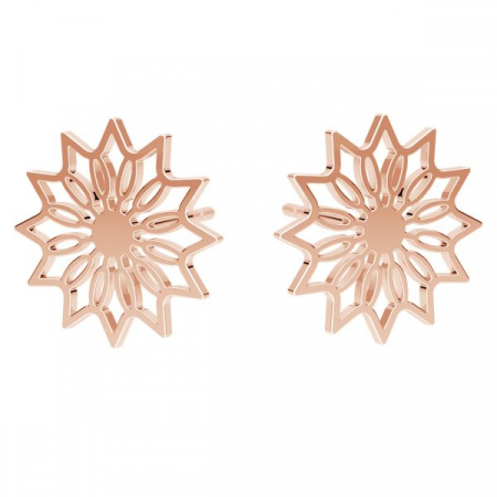 Cercei argint cu surub - Cercei Floare din argint 925 placat cu aur 24K