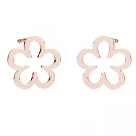 Cercei argint cu surub - Cercei Floricica din argint 925 placat cu aur 24K