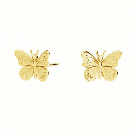 Cercei argint cu surub - Cercei Golden Butterfly din Argint 925 placat cu Aur Galben 24K