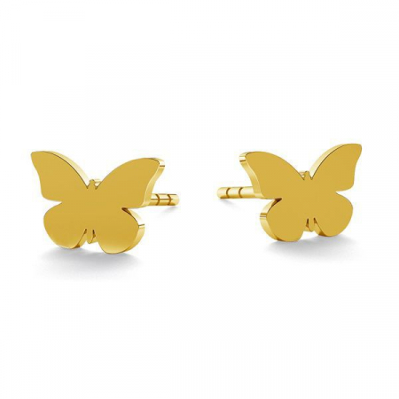Cercei argint copii - Cercei Fluturasi din argint 925 placat cu aur 24K