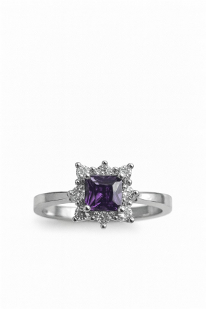 Inele argint cu pietre - LUX PURPLE, Inel argint 925