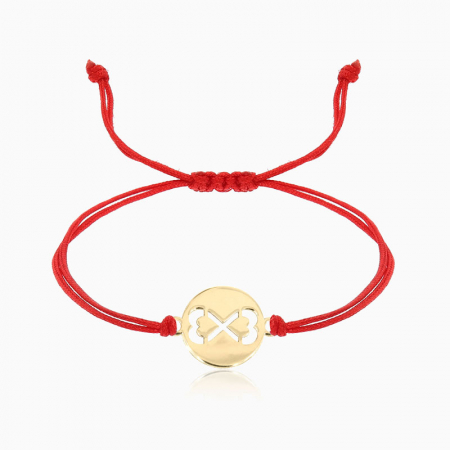 HARMONIA,  bratara AUR 14k, snur si banut decupat [2]