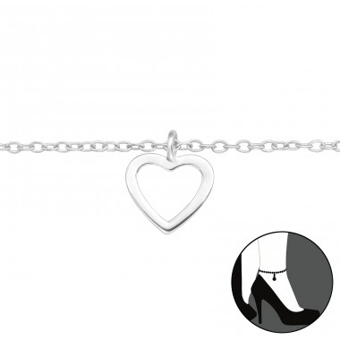 BRATARI ARGINT - HEART ,Bratara picior Argint 925