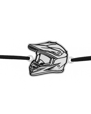 Bratari - HELMET CROSS, Bratara Argint 925, snur si pandantiv