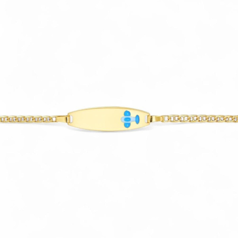 BIJUTERII DIN AUR - ID BOY BABY GOLD, Bratara baietei placuta ,Aur 585