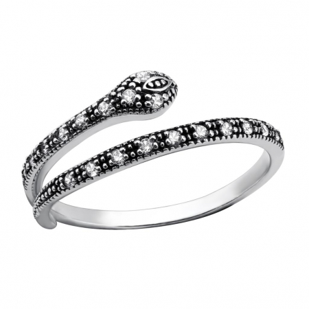 Inele argint reglabile - SNAKE, Inel placat argint 999
