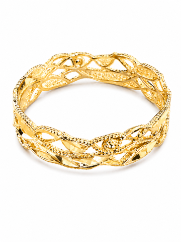 BIJUTERII DIN AUR - Inel din aur 14K – design elegant, model decupat cu finisaj lucios