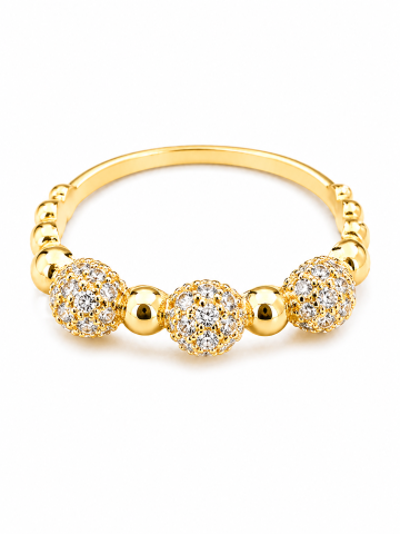 BIJUTERII DIN AUR - Inel din aur 14K cu pietre zirconia