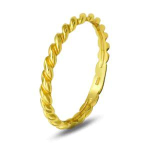 INELE ARGINT - Inel Golden Twist din Argint 925 Placat cu Aur 24K