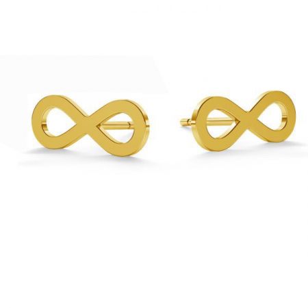 Cercei argint cu surub - Cercei Infinit din argint 925 placat cu aur 24K