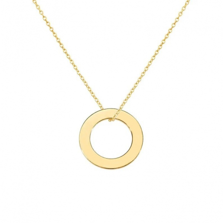 LANTISOARE ARGINT - Lantisor cu pandantiv cerc minimalist – Argint 925 placat cu aur 14K