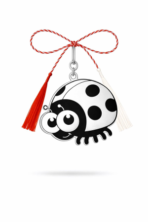 MARTISOARE - Buburuză cu Noroc – Mărțișor din Argint