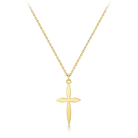 LANTISOARE ARGINT - Lantisor argint 925 cu cruce  decupata ,placat cu aur 14k