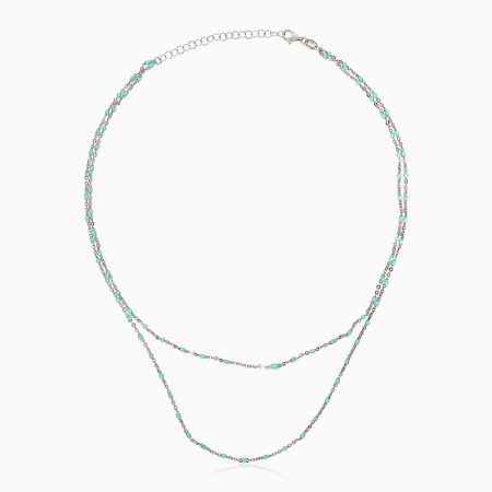 BLUE, Lantisor Argint, mix pietre semipretioase [1]