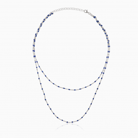 Lantisoare argint cu pietre semipretioase - DARK BLUE, Lantisor Argint 925, pietre semipretioase