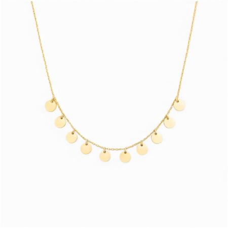 LANTISOARE ARGINT - Lantisor cu banuti la baza gatului – Argint 925 placat cu aur 14K