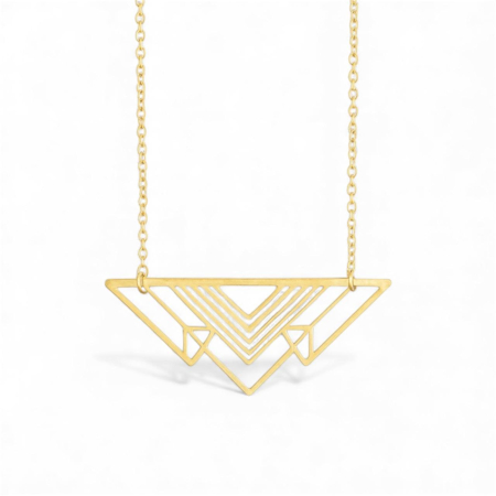 LANTISOARE ARGINT - Lantisor cu pandantiv geometric triunghiular din argint 925 placat cu aur