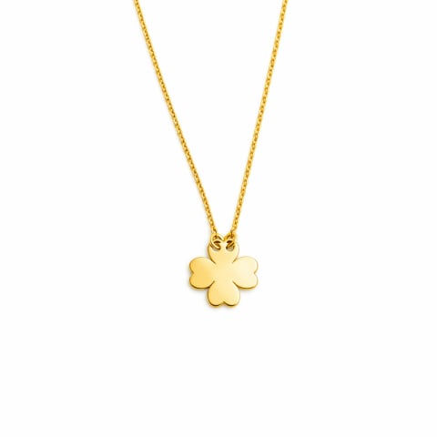 LANTISOARE ARGINT - Lantisor cu pandantiv trifoi, Argint 925 placat cu aur 24K