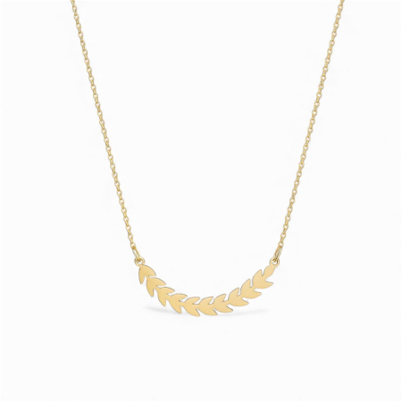 LANTISOARE ARGINT - Lantisor Argint 925 placat cu aur – ramura de laur – la baza gatului