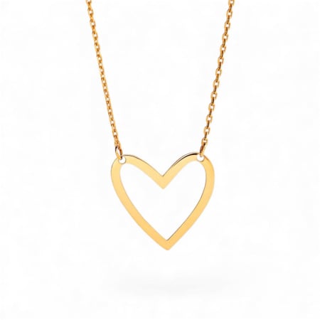 LANTISOARE ARGINT - Lantisor cu pandantiv inima – argint 925 placat cu aur 14K