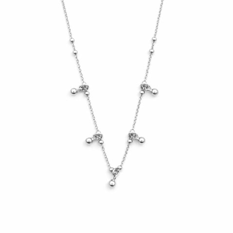 LANTISOARE ARGINT - Lantisor delicat cu biluțe, Argint 925 placat cu aur 24K