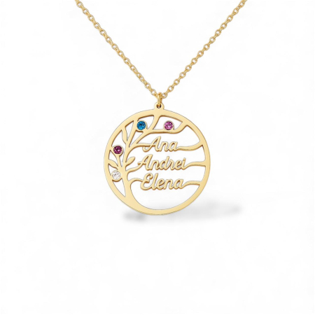 LANTISOARE ARGINT - Lantisor personalizat din argint 925 cu Nume si pietre Cubic Zirconia