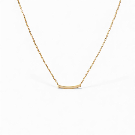 LANTISOARE ARGINT - Lantisor bar minimalist la baza gatului – Argint 925 placat cu aur 14K
