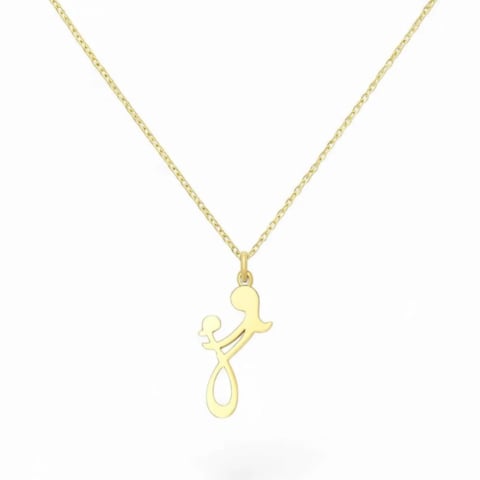 LANTISOARE ARGINT - Lantisor Mama si Copil – simbolul infinit – Argint 925 placat cu aur 24 k