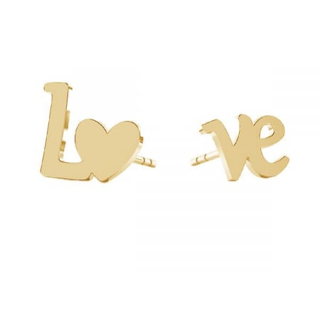 CERCEI ARGINT - Cercei Love din argint 925 placat cu aur 24K