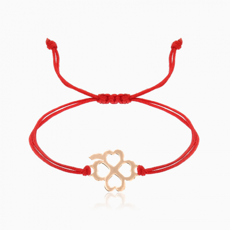 Bratari din AUR cu  Snur - LUCK, bratara AUR  14k, snur si decupaj