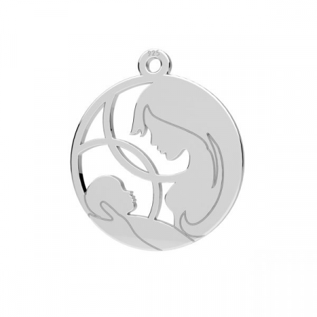 PANDANTIVE - Pandantiv Maica Domnului cu Pruncul Iisus din Argint 925 placat cu aur 24K