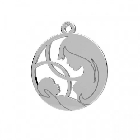 PANDANTIVE - Pandantiv Maica Domnului cu Pruncul Iisus din Argint 925 placat cu aur 24K