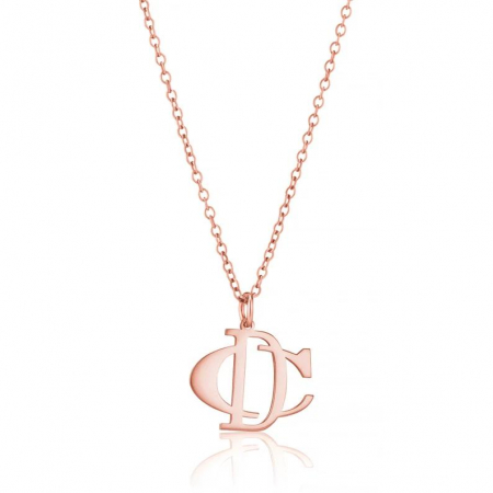 LANTISOARE ARGINT - Lantisor cu initiale suprapuse personalizate – Argint 925 placat cu aur 14K