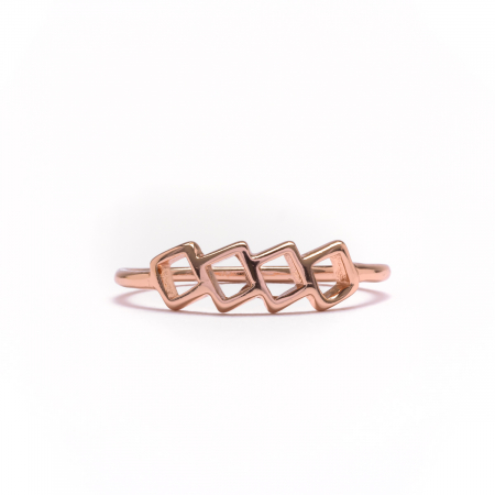 More Squares inel argint 925 placat aur roz 14k [1]