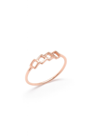 INELE ARGINT - More Squares inel argint 925 placat aur roz 14k