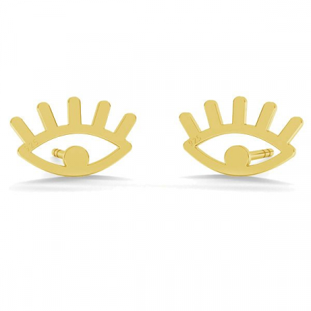 Cercei argint cu surub - Cercei Eye din argint 925 placat cu aur 24K