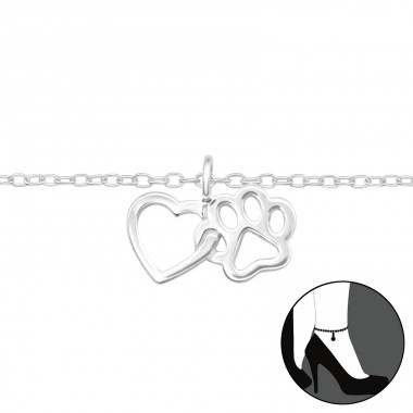 BRATARI ARGINT - PET LOVE ,Bratara picior Argint 925