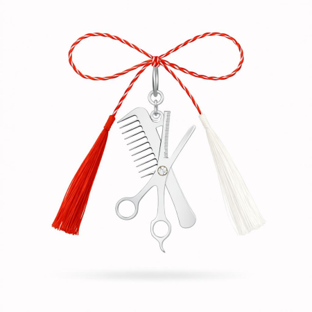 MARTISOARE - Foarfeca cu Noroc – Mărțișor din Argint