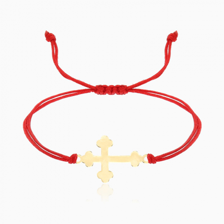 Bratari din AUR cu  Snur - SAINT, bratara AUR 14k, snur si decupaj