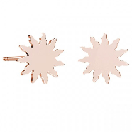 Cercei argint cu surub - Cercei Soare din argint 925 placat cu aur 24K