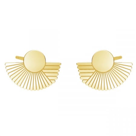 CERCEI ARGINT - Cercei Soare din argint 925 placat cu aur 24K