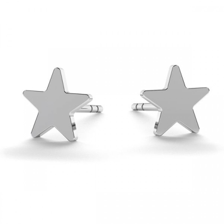 CERCEI ARGINT - Cercei Stea din argint 925 placat cu aur 24K