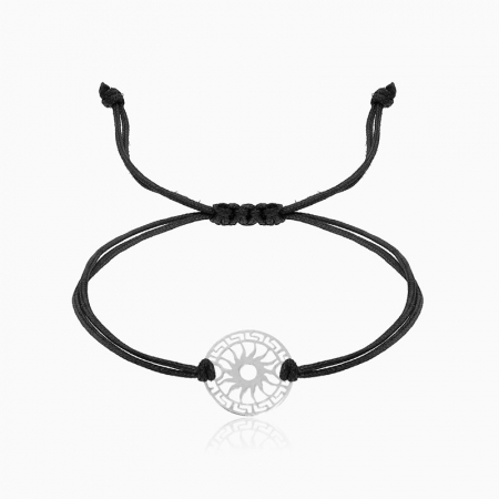 Bijuterii AUR pentru Copii - SUN, bratara AUR 14k, snur si banut decupat